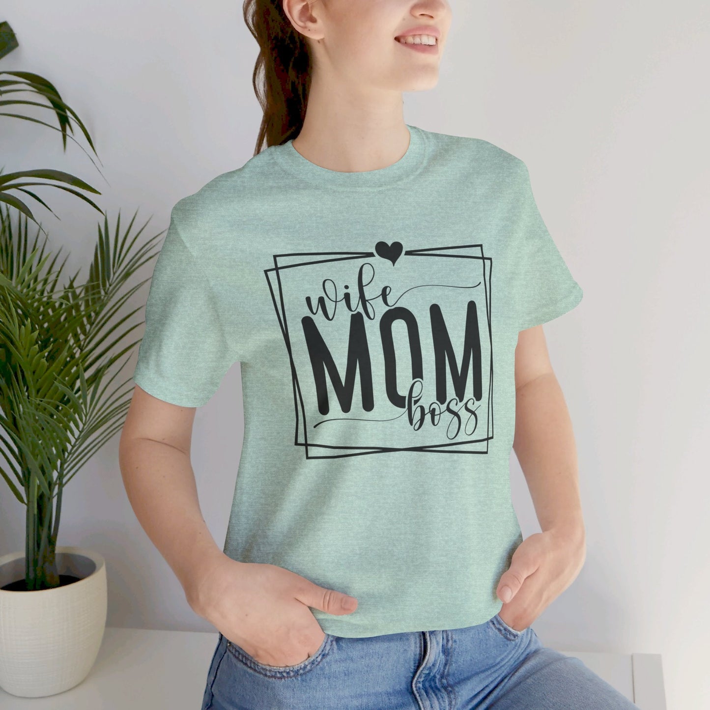 Mom Tee, Wife Mom Boss Shirt, Mom Gift, Jersey Short Sleeve Tee - SmorgeousByGina