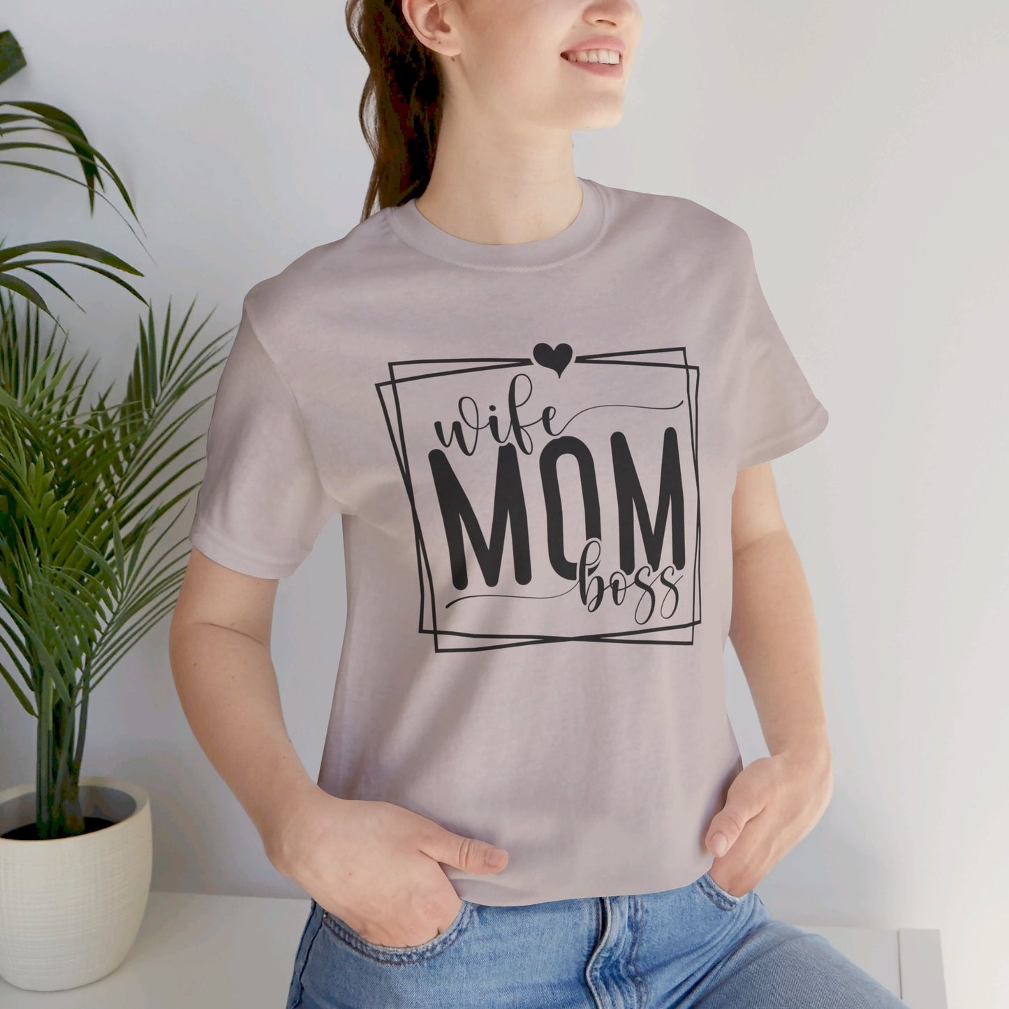 Mom Tee, Wife Mom Boss Shirt, Mom Gift, Jersey Short Sleeve Tee - SmorgeousByGina