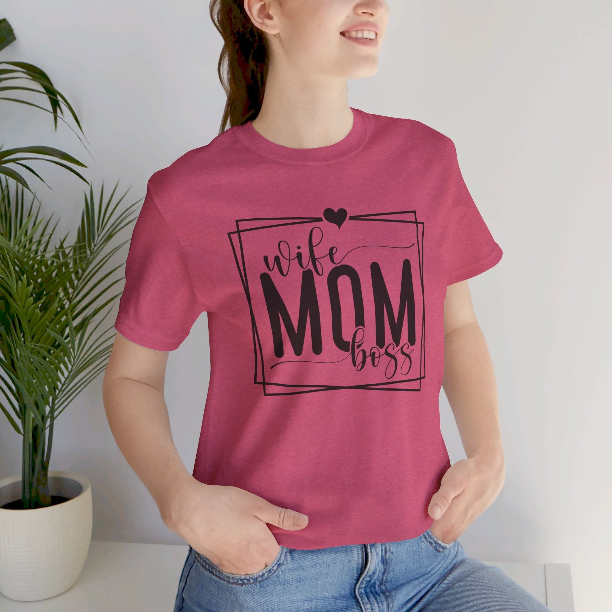 Mom Tee, Wife Mom Boss Shirt, Mom Gift, Jersey Short Sleeve Tee - SmorgeousByGina