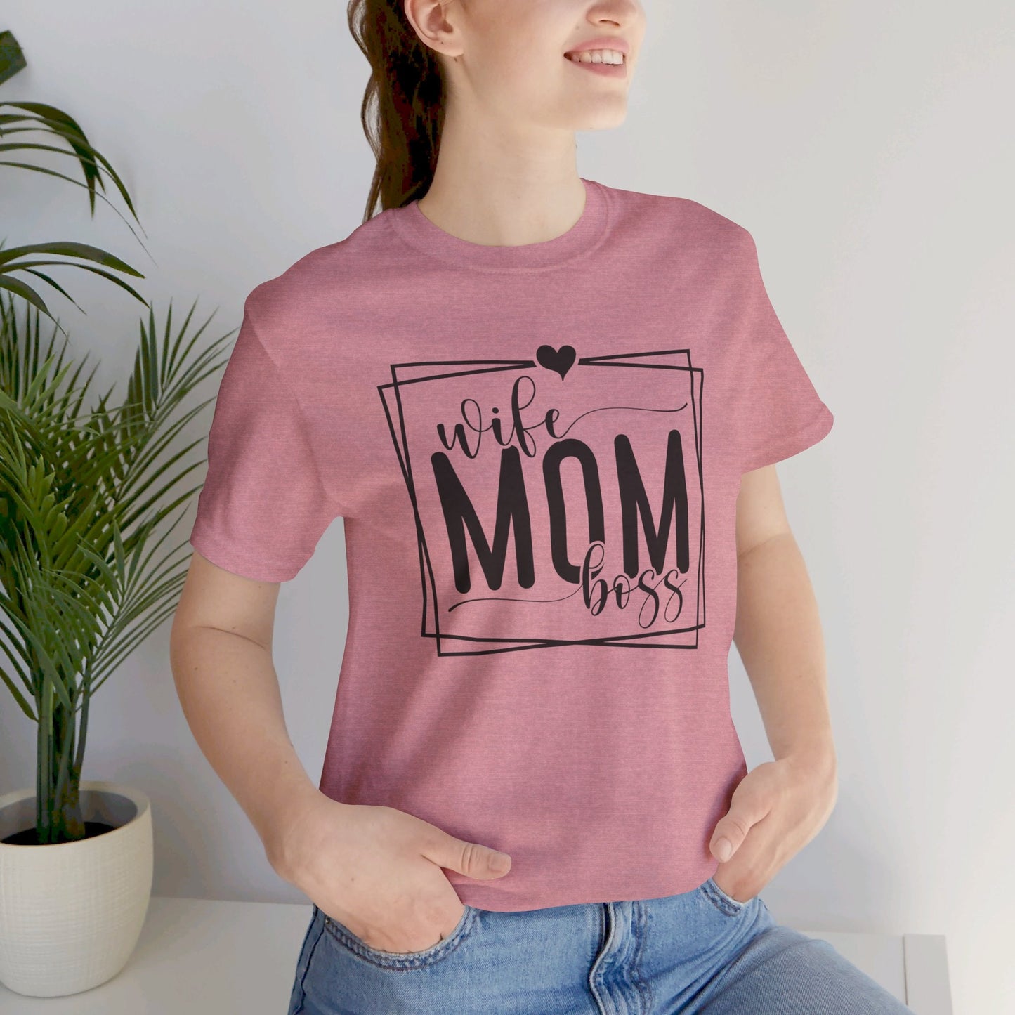 Mom Tee, Wife Mom Boss Shirt, Mom Gift, Jersey Short Sleeve Tee - SmorgeousByGina