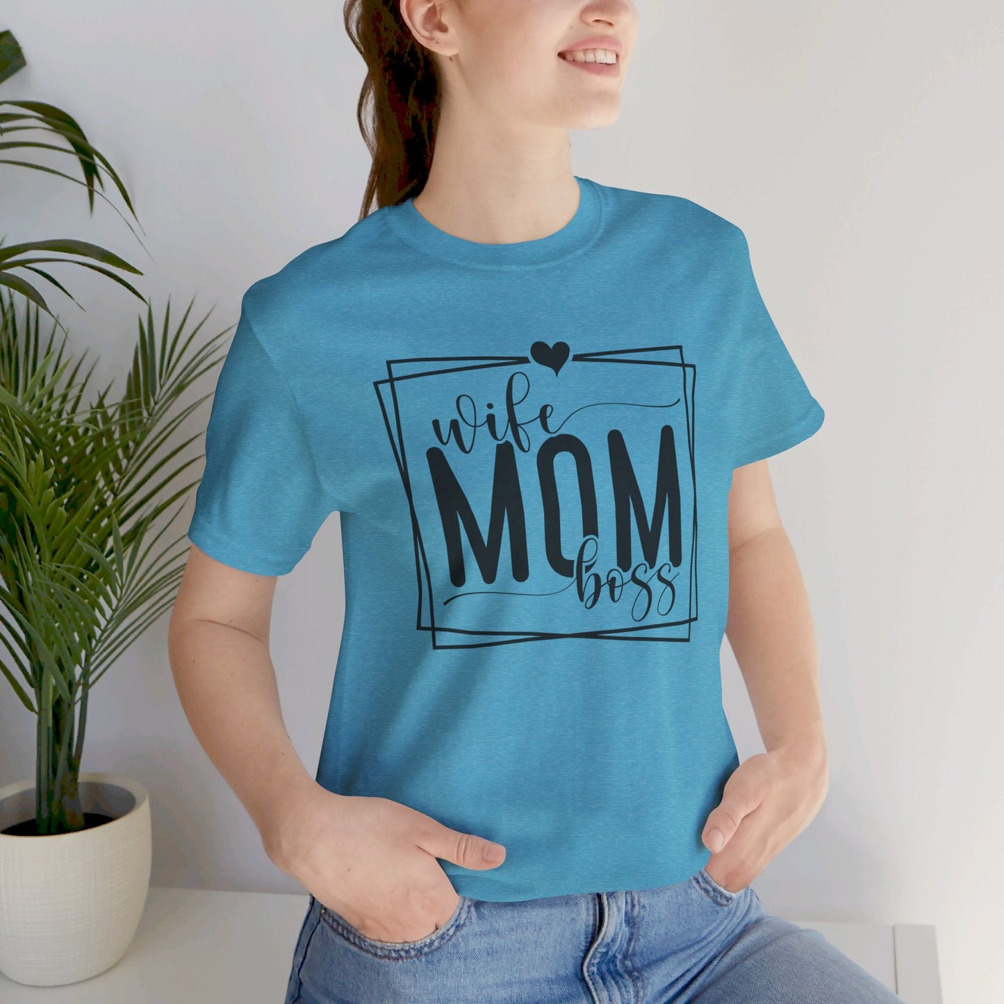 Mom Tee, Wife Mom Boss Shirt, Mom Gift, Jersey Short Sleeve Tee - SmorgeousByGina