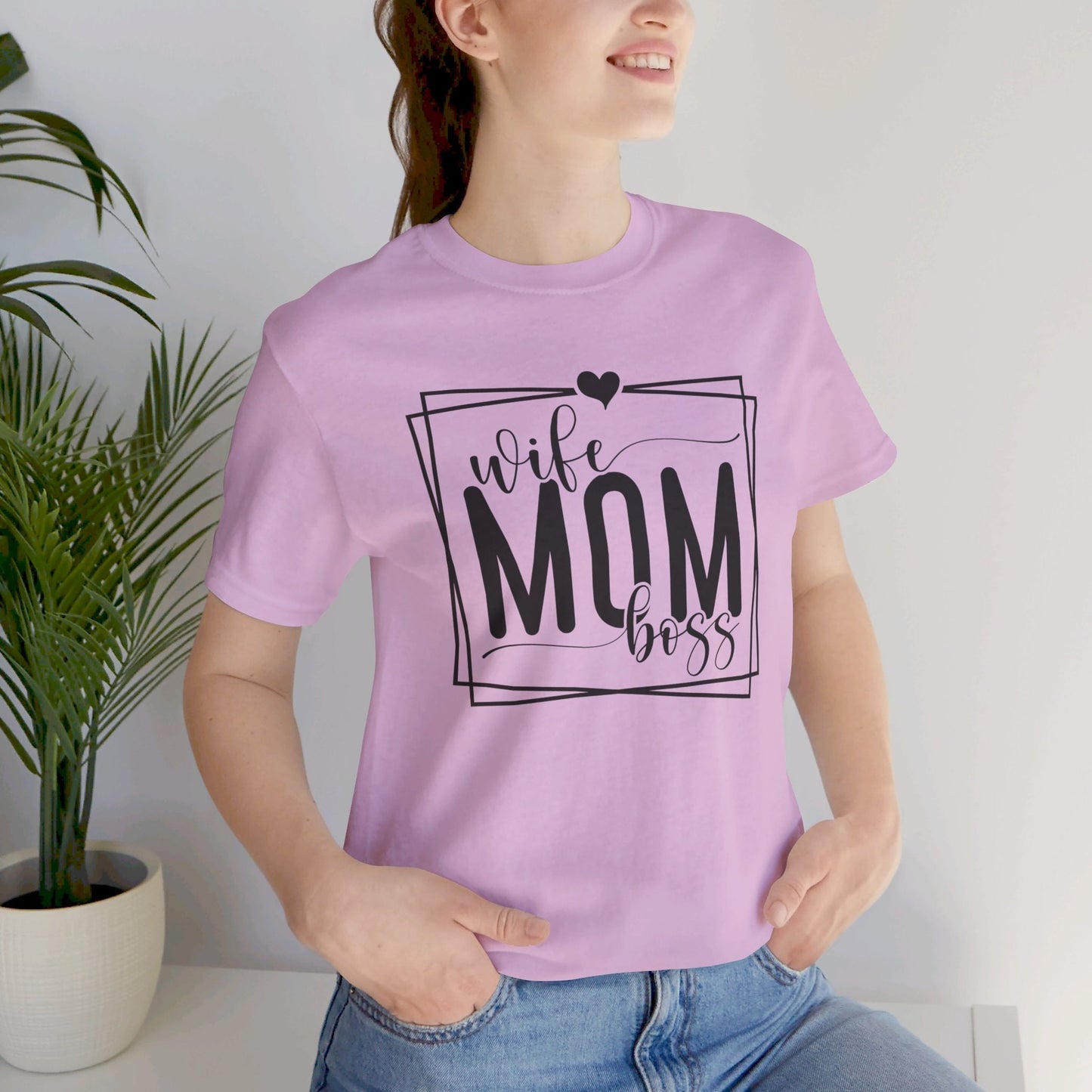 Mom Tee, Wife Mom Boss Shirt, Mom Gift, Jersey Short Sleeve Tee - SmorgeousByGina