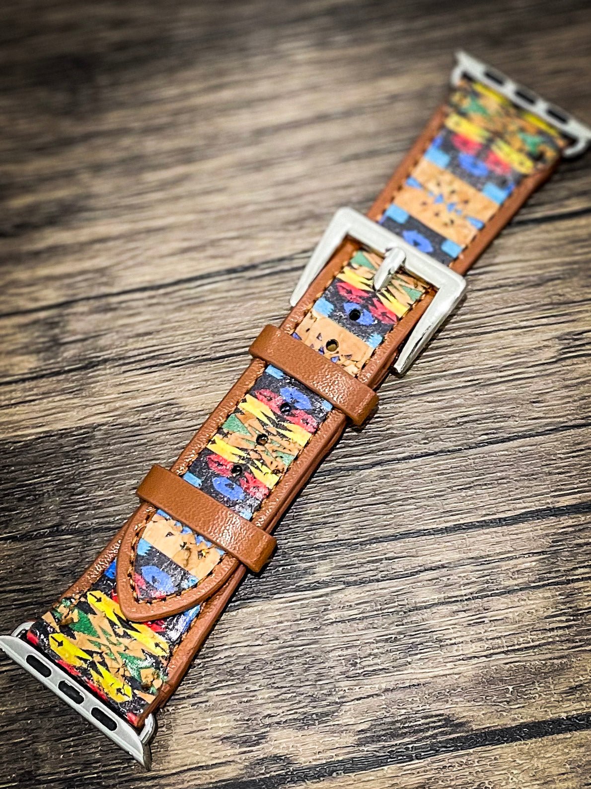 Navajo Pattern Apple Watch Fashion Bands - Sand