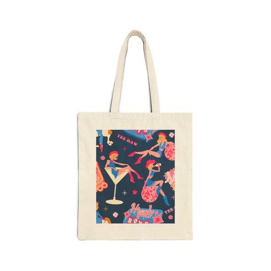 Party Cowgirl Cotton Canvas Tote Bag - SmorgeousByGina