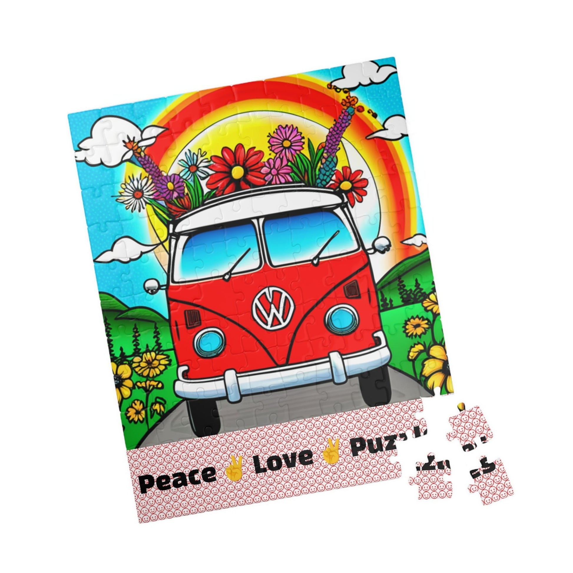Puzzle, Peace Love Puzzles, VW Bus Puzzle, Hippy Puzzle (110) - SmorgeousByGina