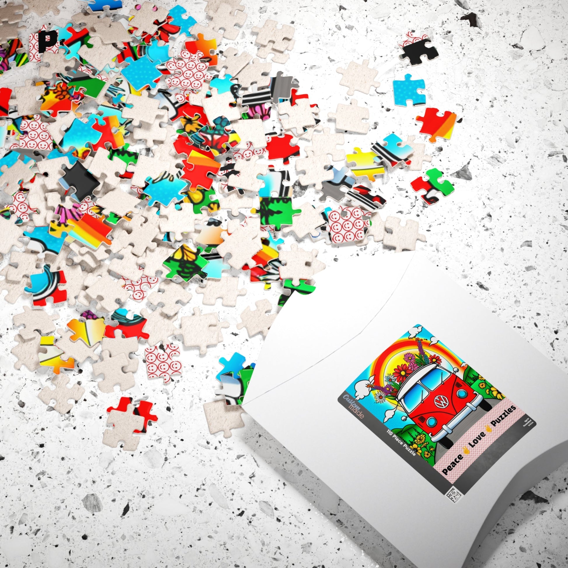 Puzzle, Peace Love Puzzles, VW Bus Puzzle, Hippy Puzzle (110) - SmorgeousByGina