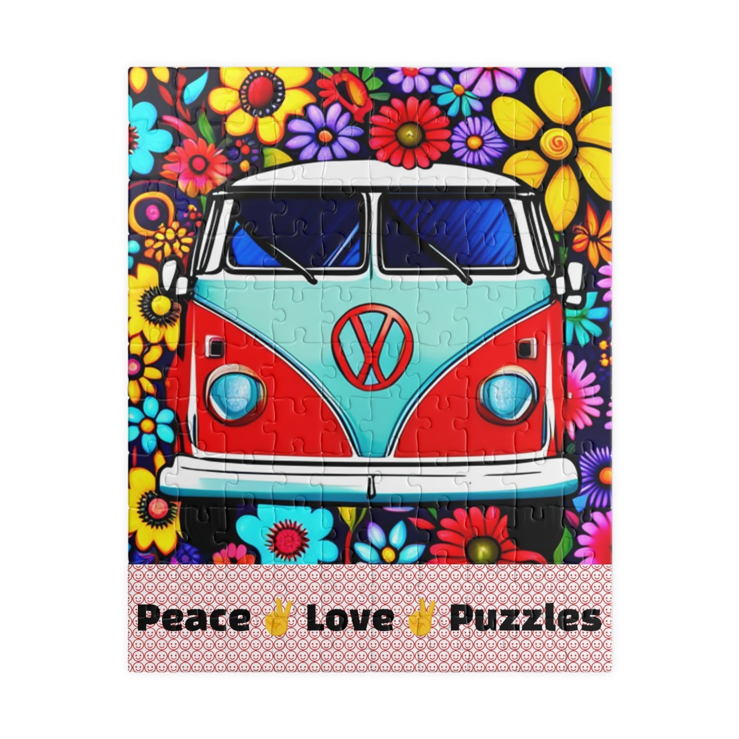 Puzzle, Peace Love Puzzles, VW Bus Puzzle, Hippy Puzzle (110) - SmorgeousByGina