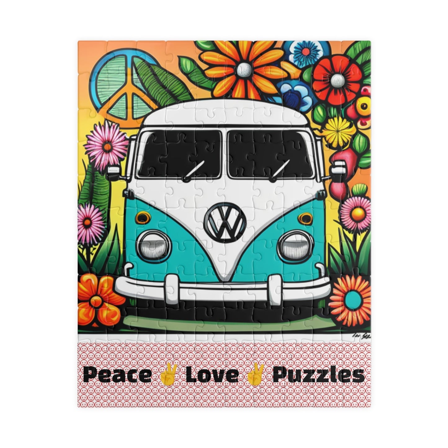 Puzzle, Peace Love Puzzles, VW Bus Puzzle, Hippy Puzzle (110) - SmorgeousByGina