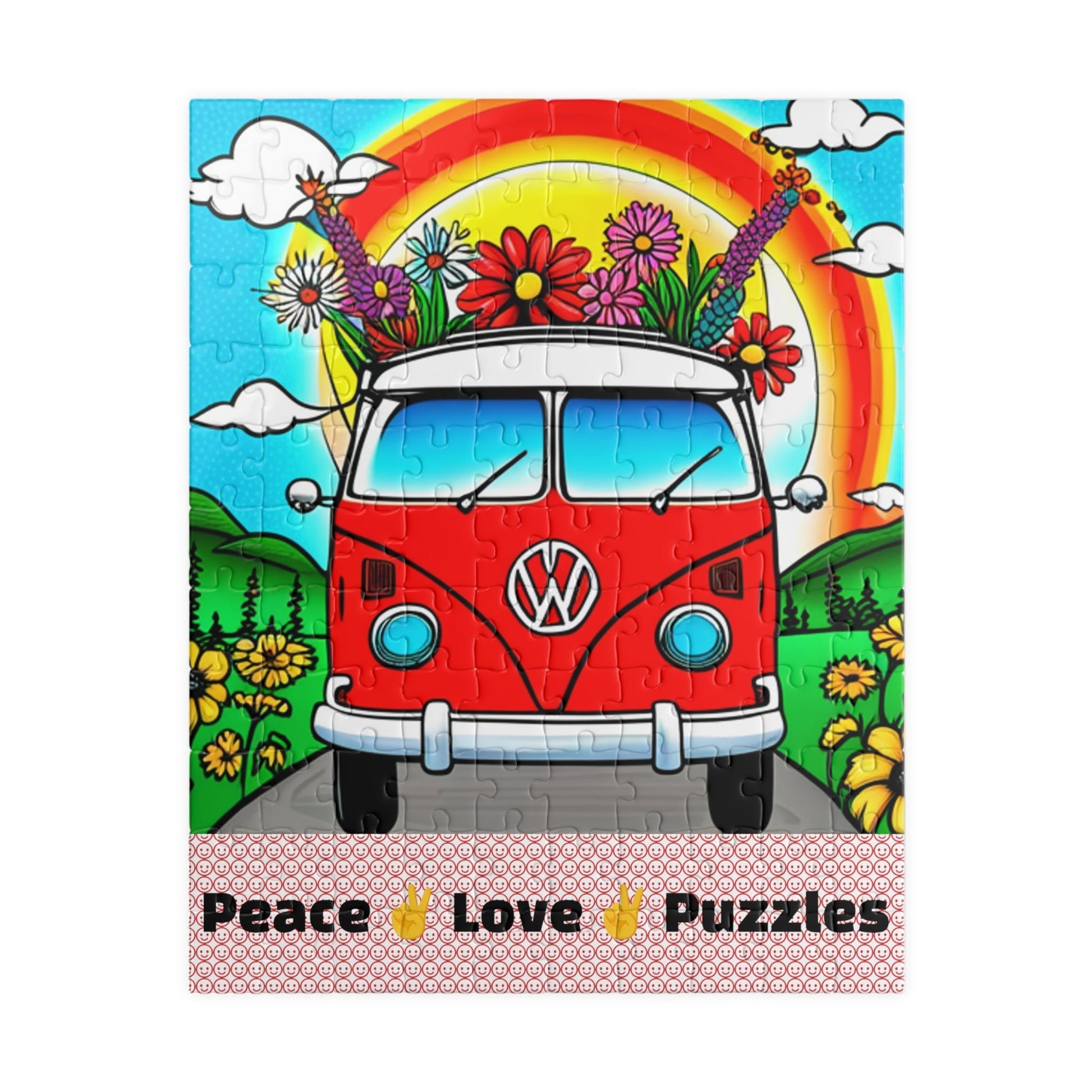 Puzzle, Peace Love Puzzles, VW Bus Puzzle, Hippy Puzzle (110) - SmorgeousByGina