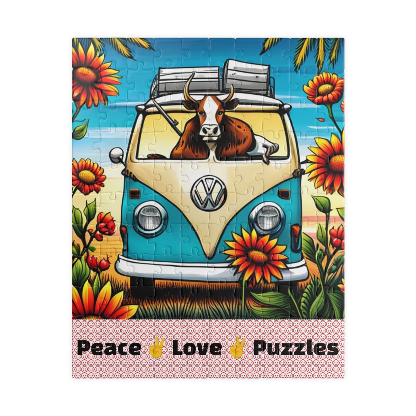 Puzzle, Peace Love Puzzles, VW Bus Puzzle, Hippy Puzzle (110) - SmorgeousByGina