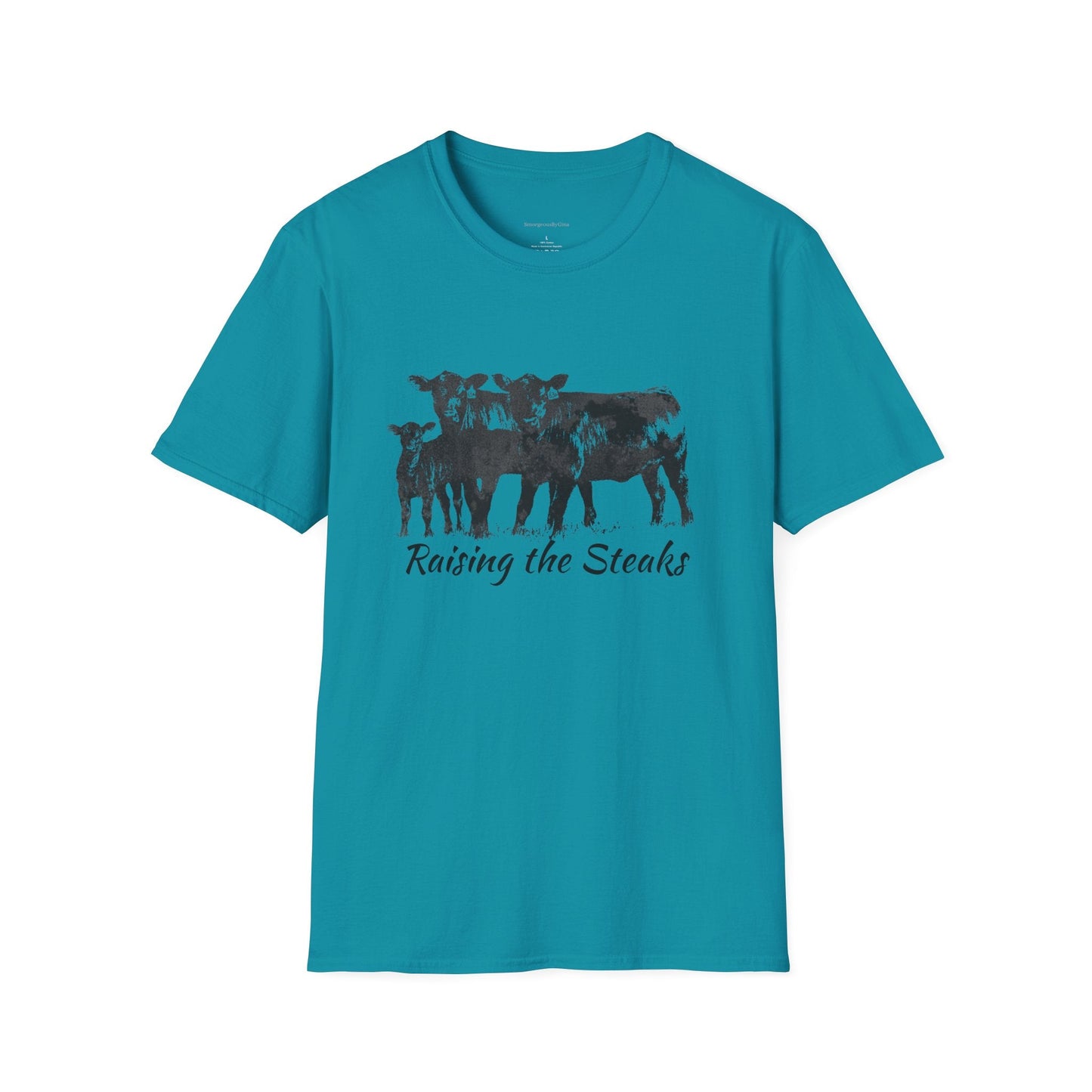 Raising The Steaks Tee, Cattle Tee, Eat Beef, Beef Tee, Angus, Unisex, Softstyle T-Shirt - SmorgeousByGina