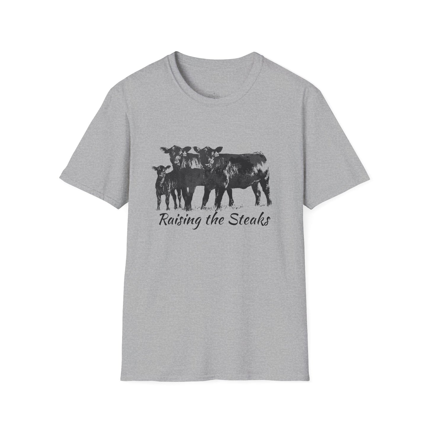 Raising The Steaks Tee, Cattle Tee, Eat Beef, Beef Tee, Angus, Unisex, Softstyle T-Shirt - SmorgeousByGina