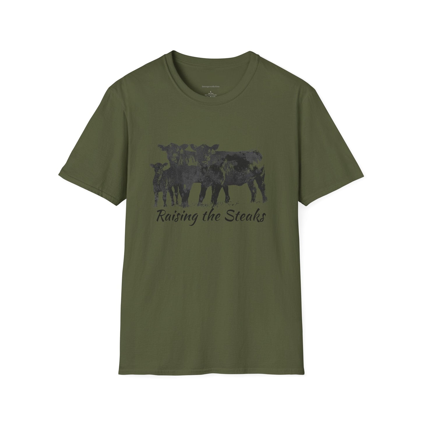 Raising The Steaks Tee, Cattle Tee, Eat Beef, Beef Tee, Angus, Unisex, Softstyle T-Shirt - SmorgeousByGina