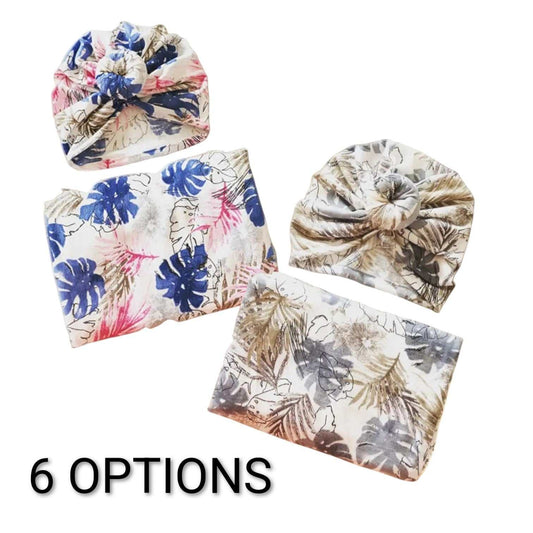 Newborn Floral Swaddle With Hat