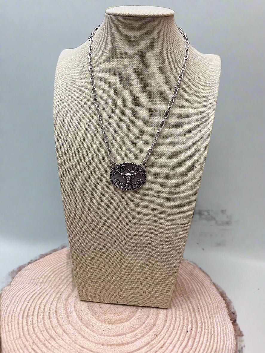 Rodeo Steer head Necklace - 18 inch + 3