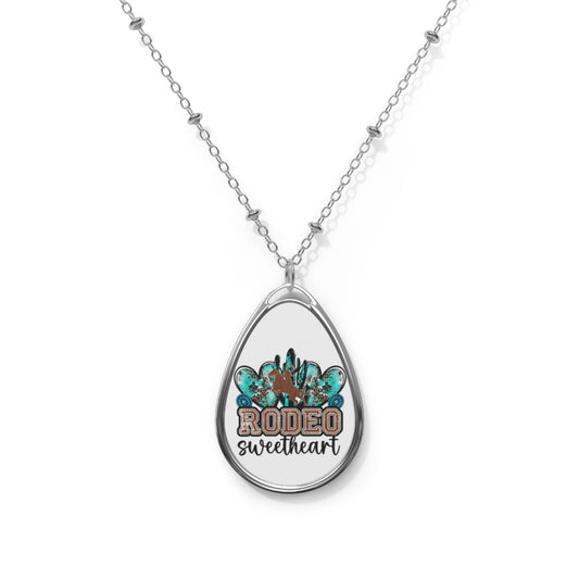 Rodeo Sweetheart Necklace, Rodeo, Cowgirl, Country, Oval Necklace - SmorgeousByGina