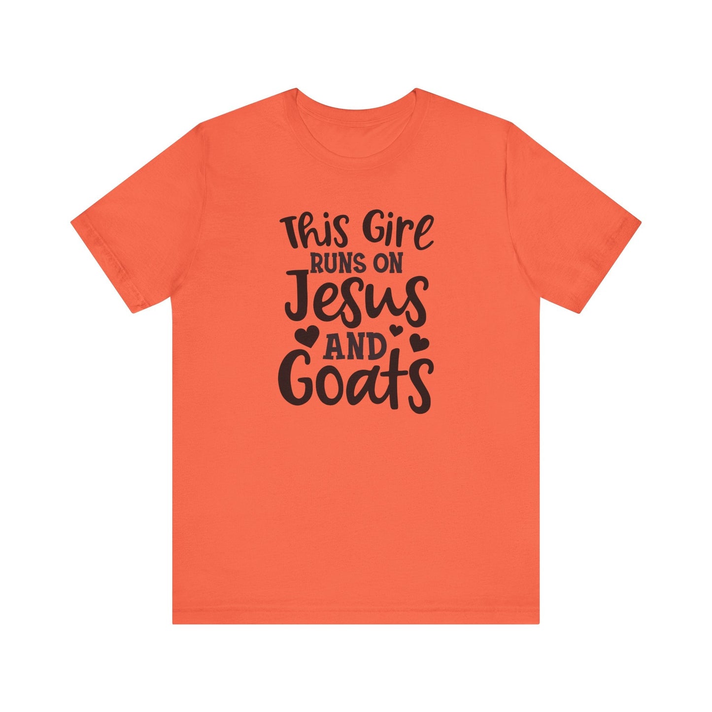 This Girl Runs on Jesus and Goats, Jesus and Goats Tee, Goat Shirt, Unisex, Jersey Short Sleeve Tee, Goat Tee - SmorgeousByGina