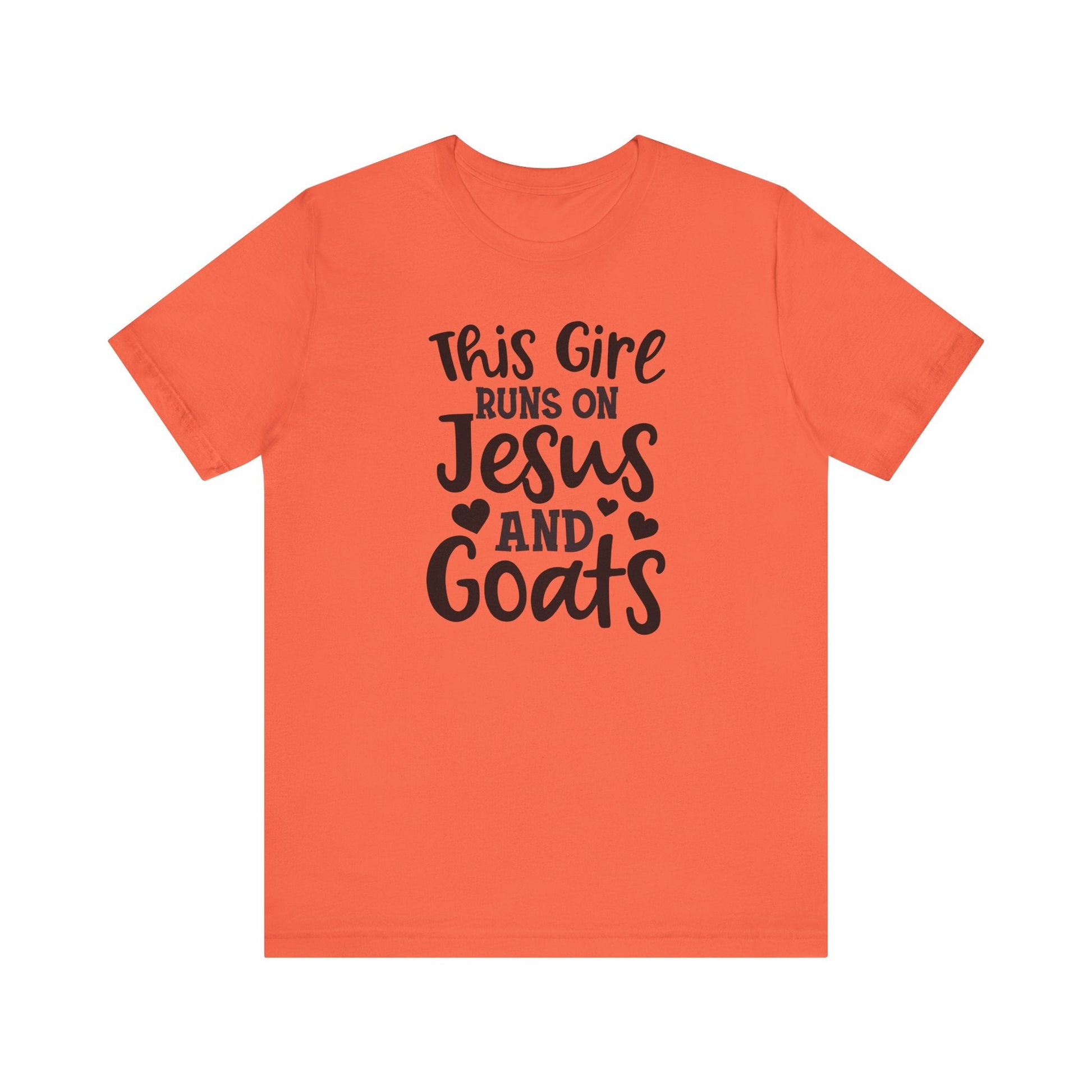 This Girl Runs on Jesus and Goats, Jesus and Goats Tee, Goat Shirt, Unisex, Jersey Short Sleeve Tee, Goat Tee - SmorgeousByGina