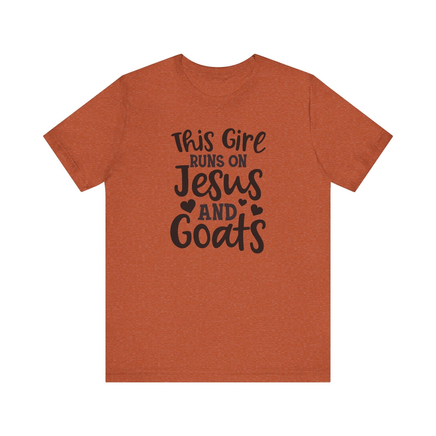 This Girl Runs on Jesus and Goats, Jesus and Goats Tee, Goat Shirt, Unisex, Jersey Short Sleeve Tee, Goat Tee - SmorgeousByGina