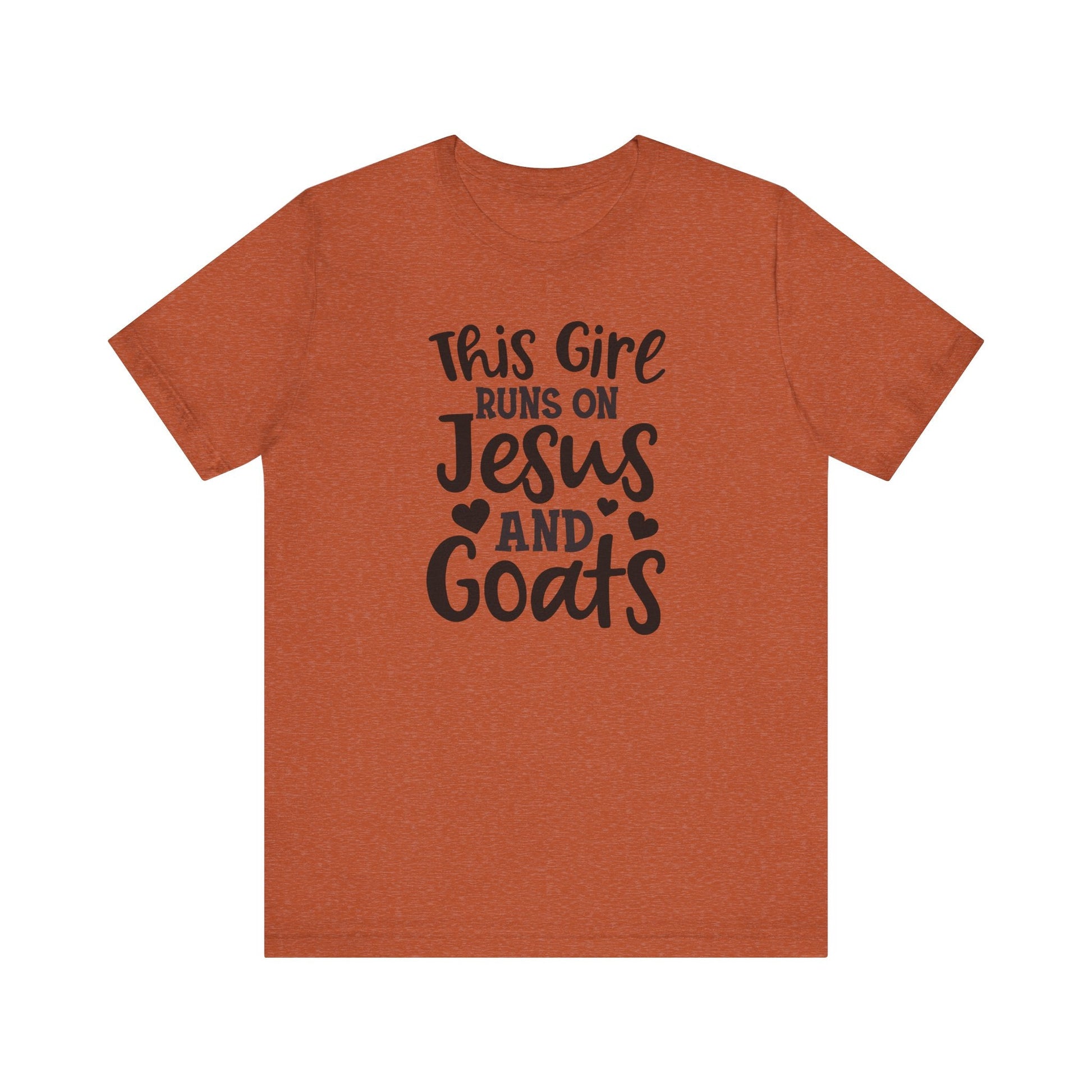 This Girl Runs on Jesus and Goats, Jesus and Goats Tee, Goat Shirt, Unisex, Jersey Short Sleeve Tee, Goat Tee - SmorgeousByGina