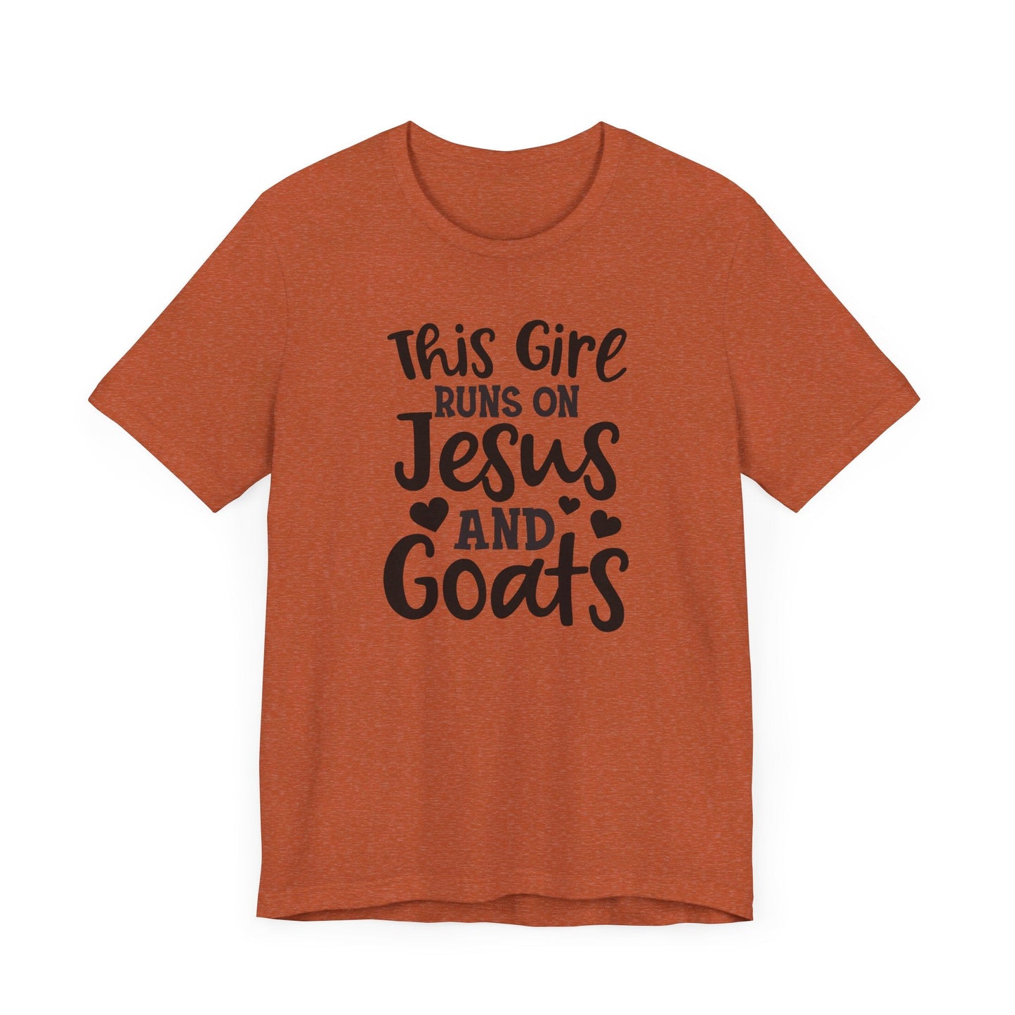 This Girl Runs on Jesus and Goats, Jesus and Goats Tee, Goat Shirt, Unisex, Jersey Short Sleeve Tee, Goat Tee - SmorgeousByGina