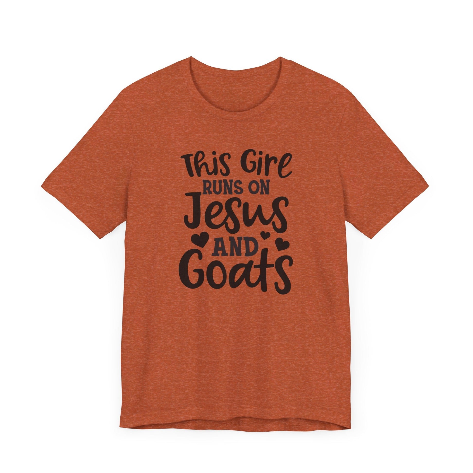 This Girl Runs on Jesus and Goats, Jesus and Goats Tee, Goat Shirt, Unisex, Jersey Short Sleeve Tee, Goat Tee - SmorgeousByGina