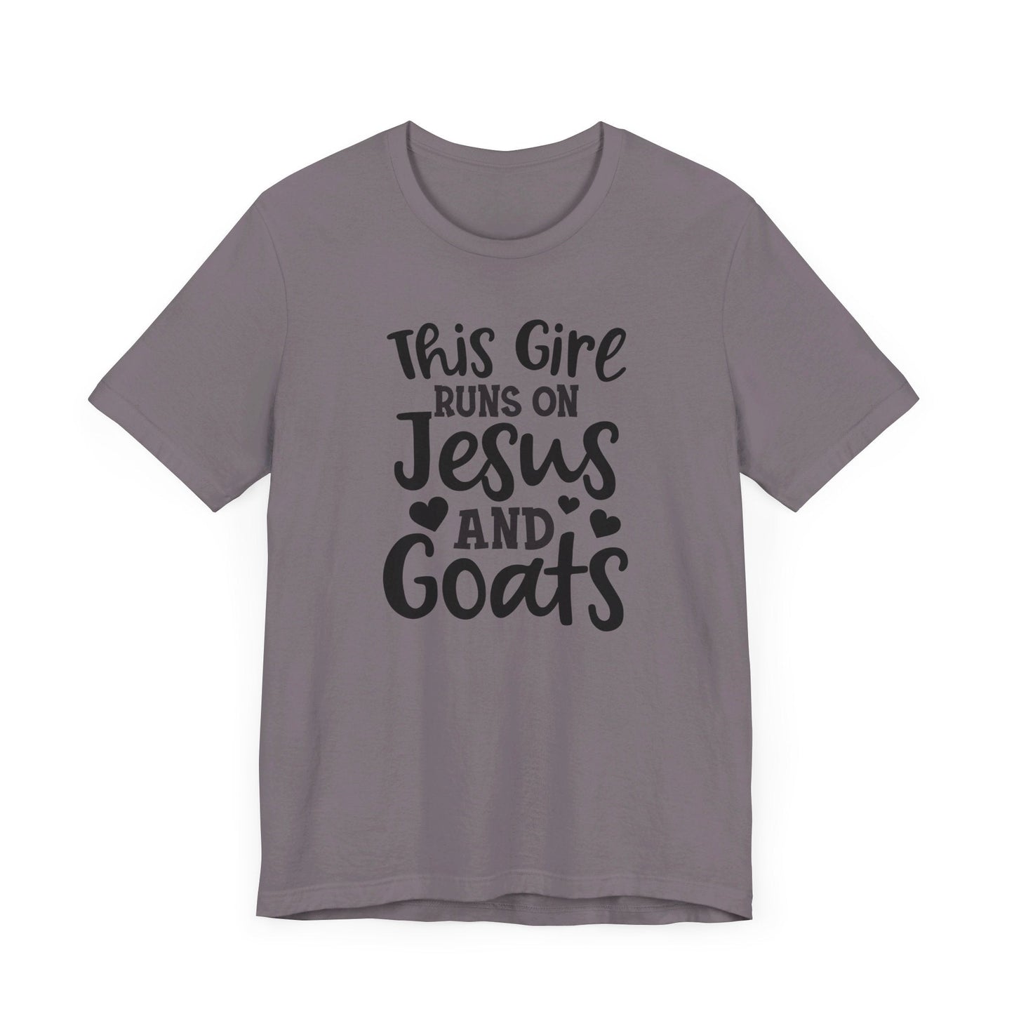 This Girl Runs on Jesus and Goats, Jesus and Goats Tee, Goat Shirt, Unisex, Jersey Short Sleeve Tee, Goat Tee - SmorgeousByGina