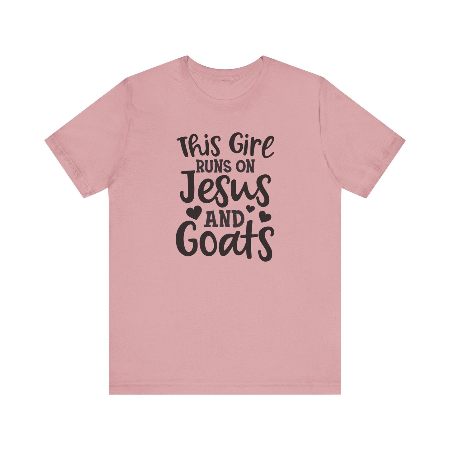This Girl Runs on Jesus and Goats, Jesus and Goats Tee, Goat Shirt, Unisex, Jersey Short Sleeve Tee, Goat Tee - SmorgeousByGina