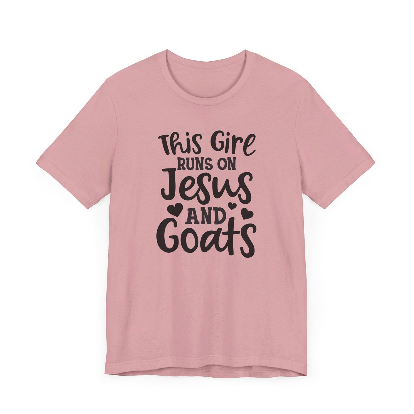 This Girl Runs on Jesus and Goats, Jesus and Goats Tee, Goat Shirt, Unisex, Jersey Short Sleeve Tee, Goat Tee - SmorgeousByGina