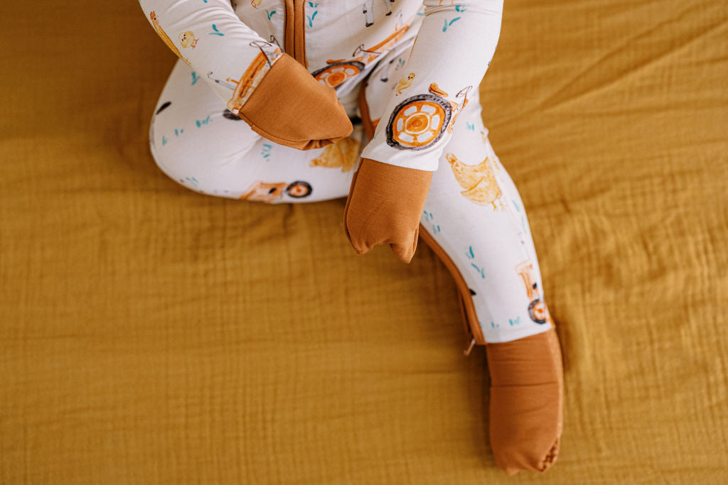 Farm Animal Bamboo Zipper Romper
