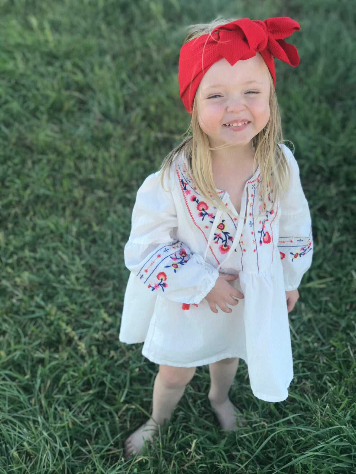 Girls Boho Embroidered Dress Tunic | Cotton Blend Boutique Dress