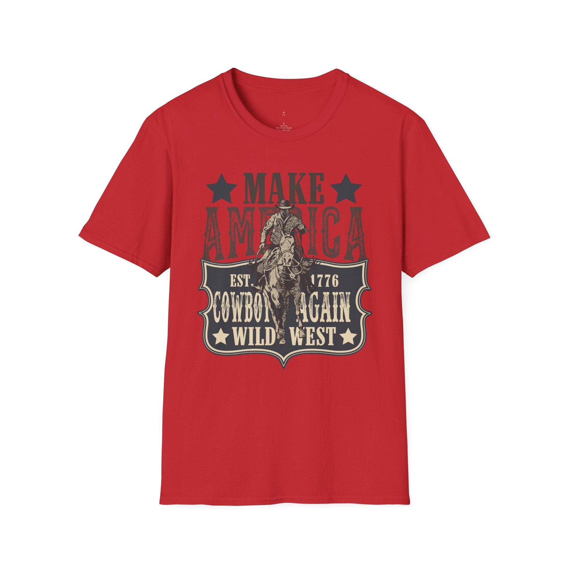 Wild West, America Cowboy Again, Western, 4th of July, Softstyle T-Shirt - SmorgeousByGina