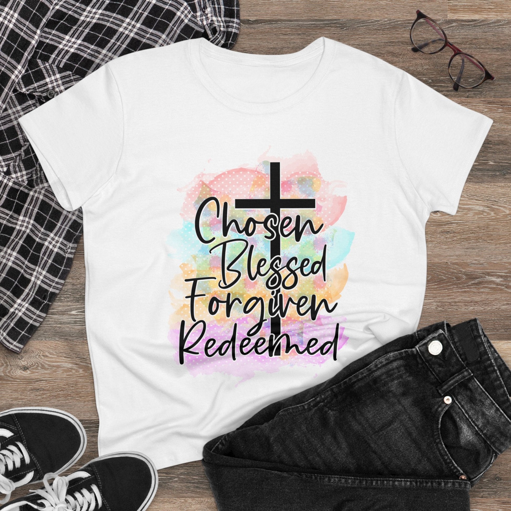 Women's Midweight Cotton Tee-Chosen - SmorgeousByGina