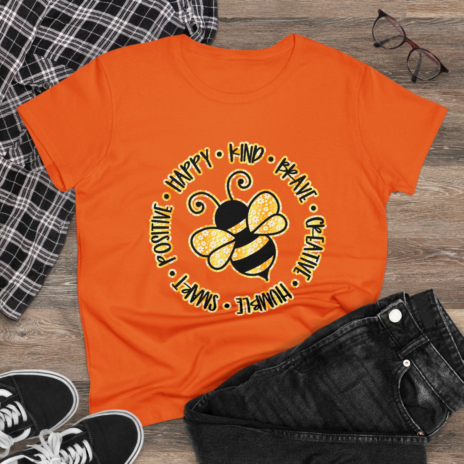 Women's Midweight Cotton Tee-Circle Bee - SmorgeousByGina