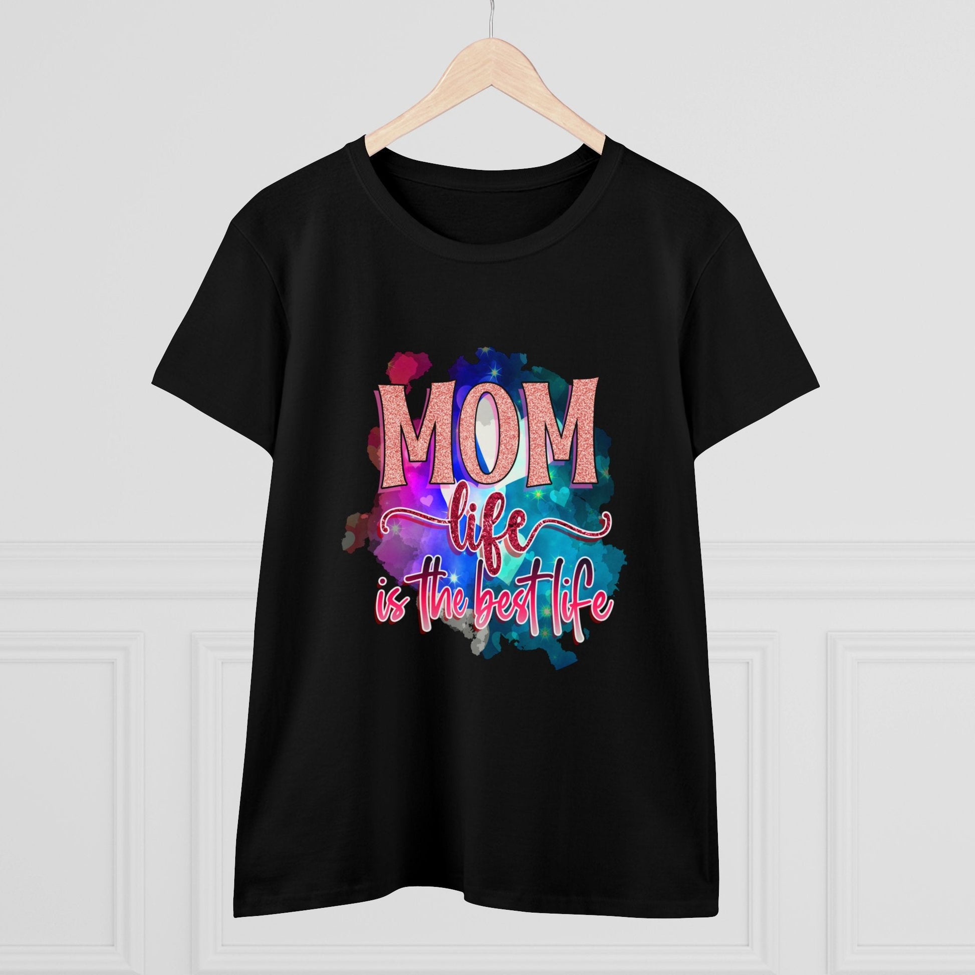 Women's Midweight Cotton Tee-Mom Life - SmorgeousByGina