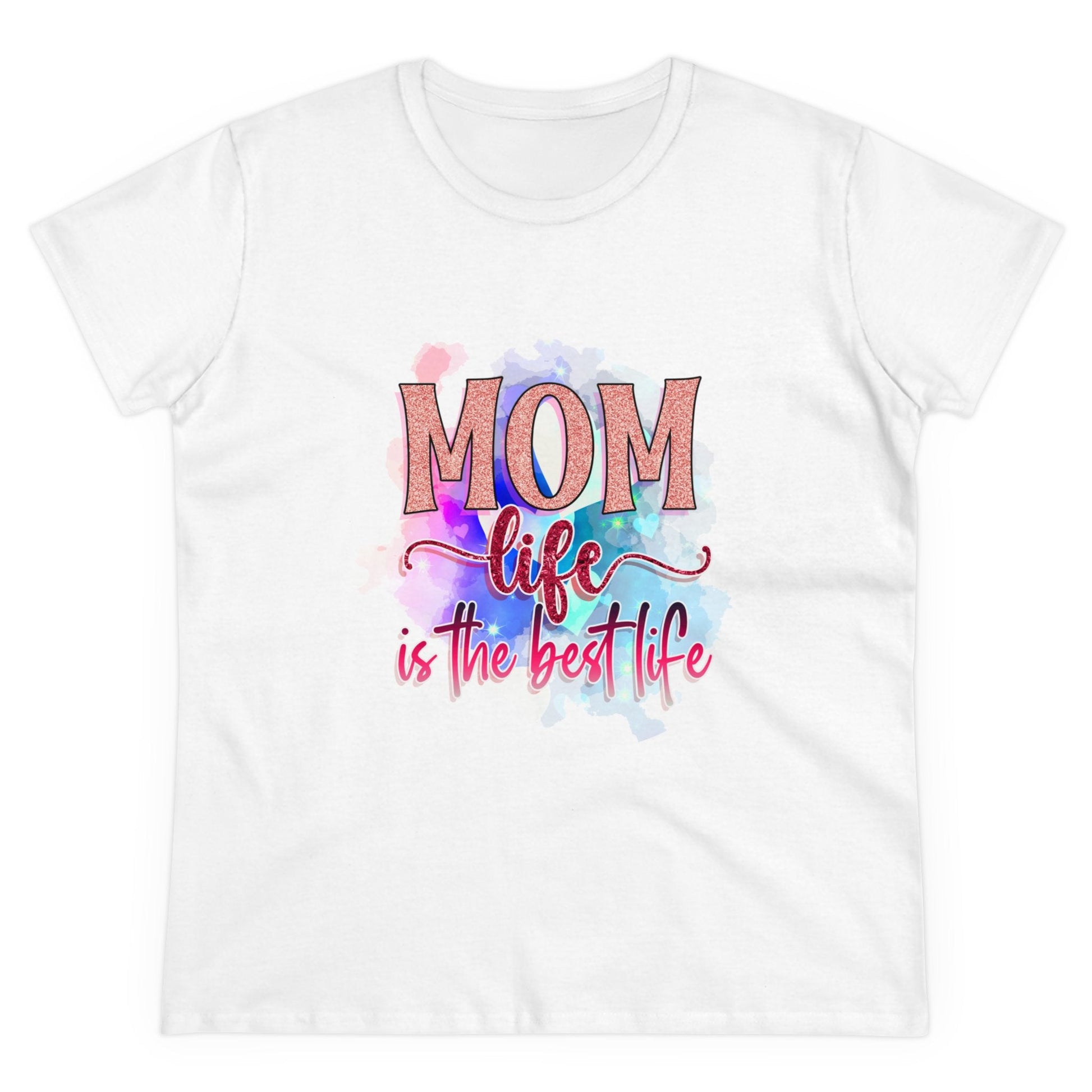 Women's Midweight Cotton Tee-Mom Life - SmorgeousByGina