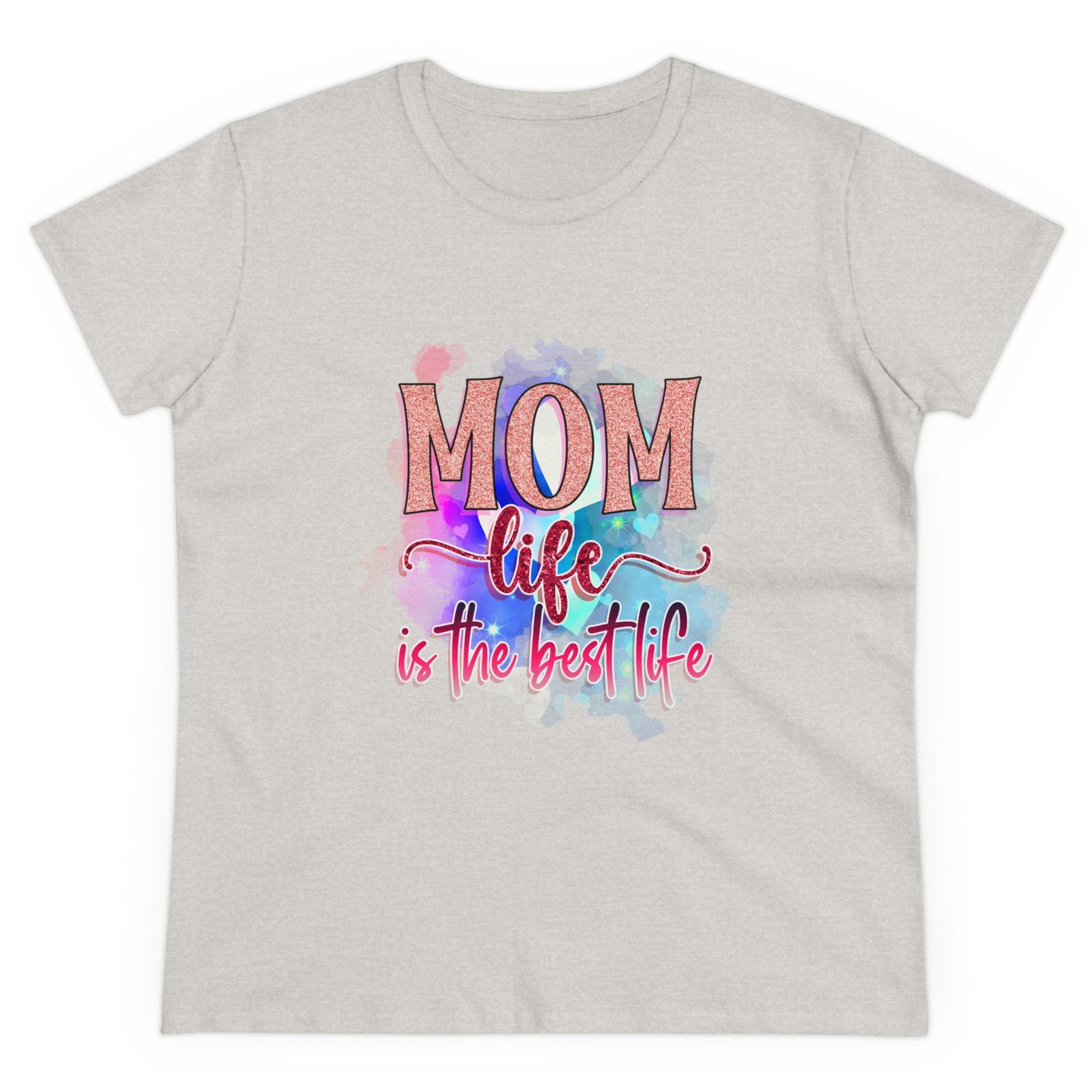Women's Midweight Cotton Tee-Mom Life - SmorgeousByGina