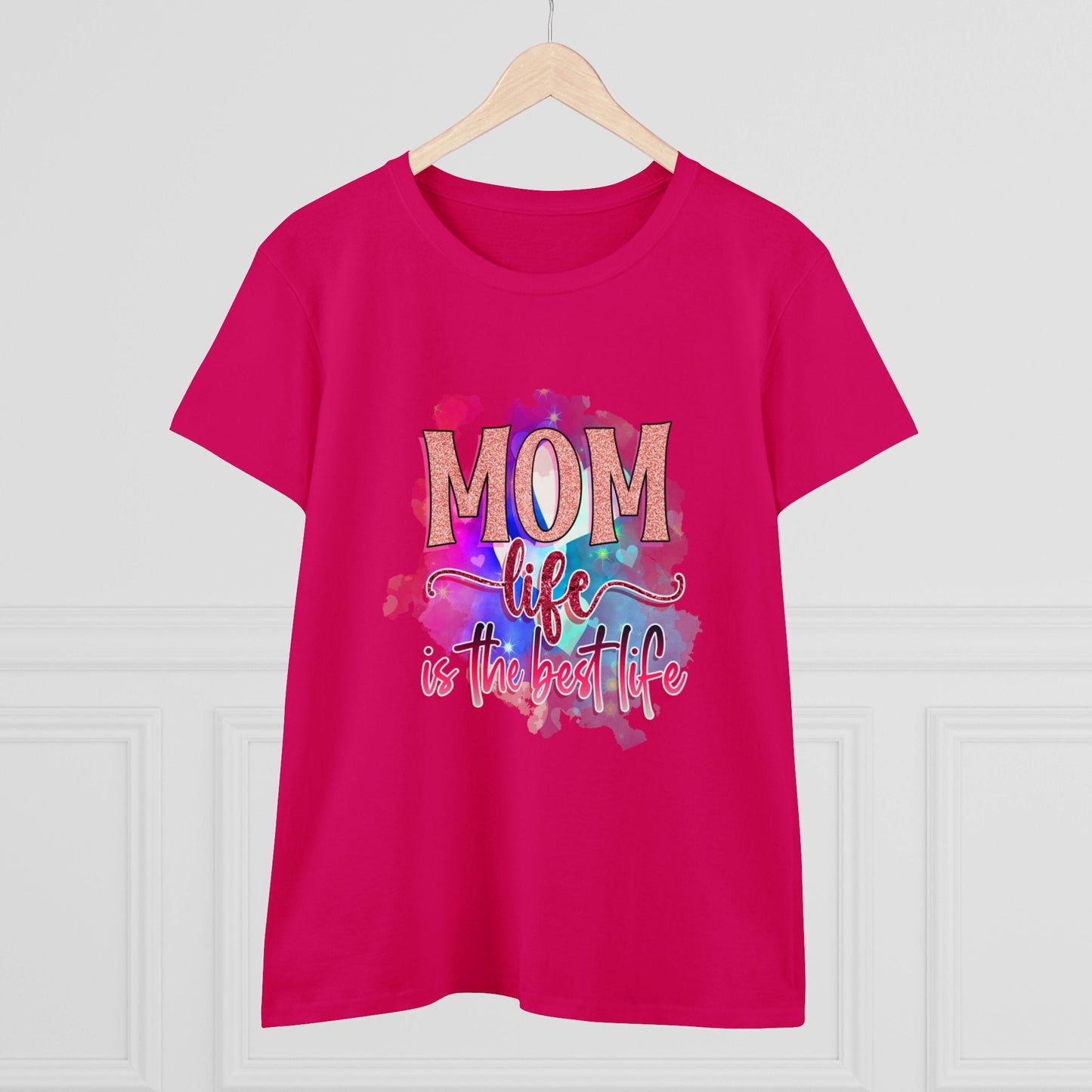 Women's Midweight Cotton Tee-Mom Life - SmorgeousByGina