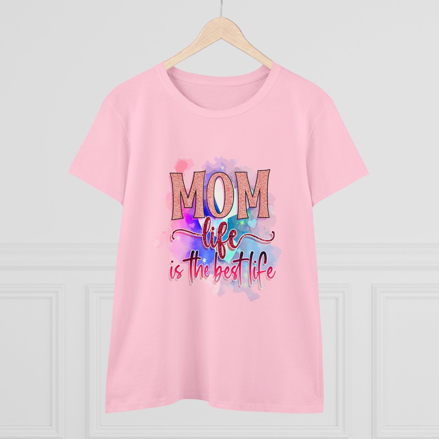 Women's Midweight Cotton Tee-Mom Life - SmorgeousByGina
