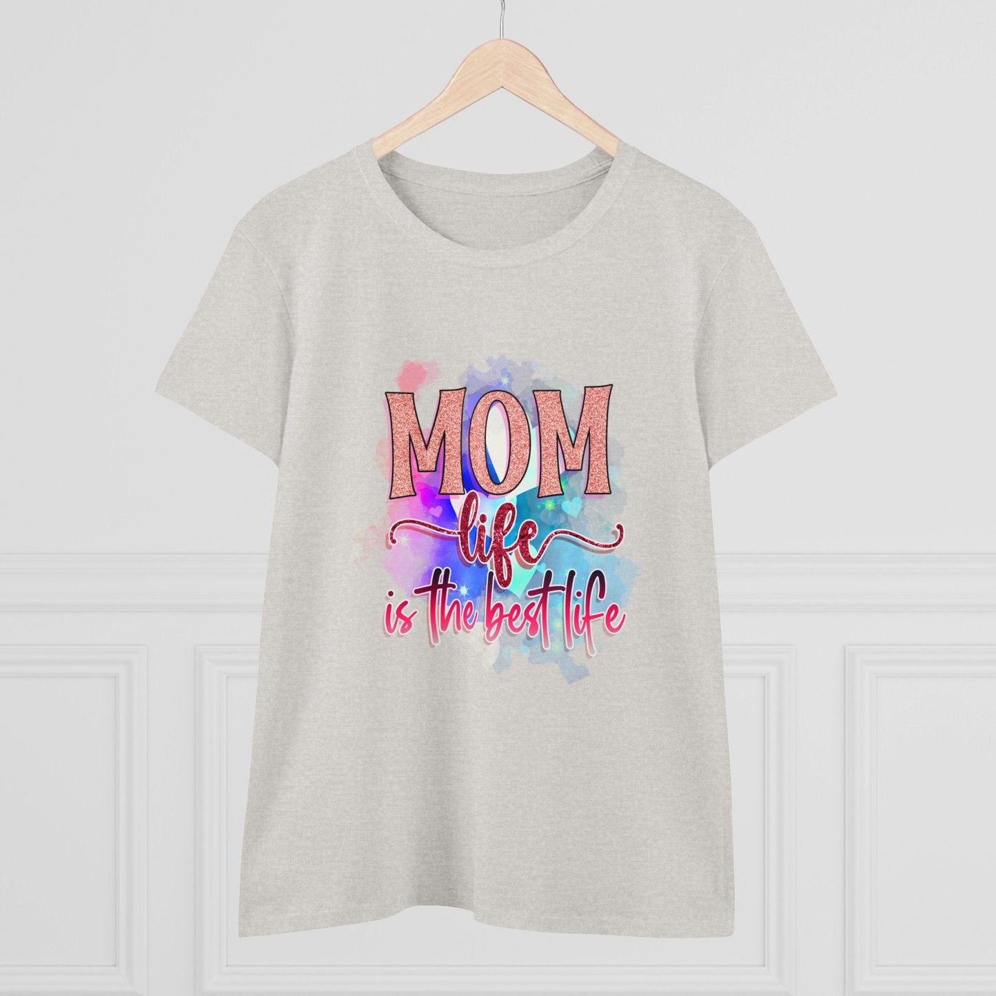 Women's Midweight Cotton Tee-Mom Life - SmorgeousByGina