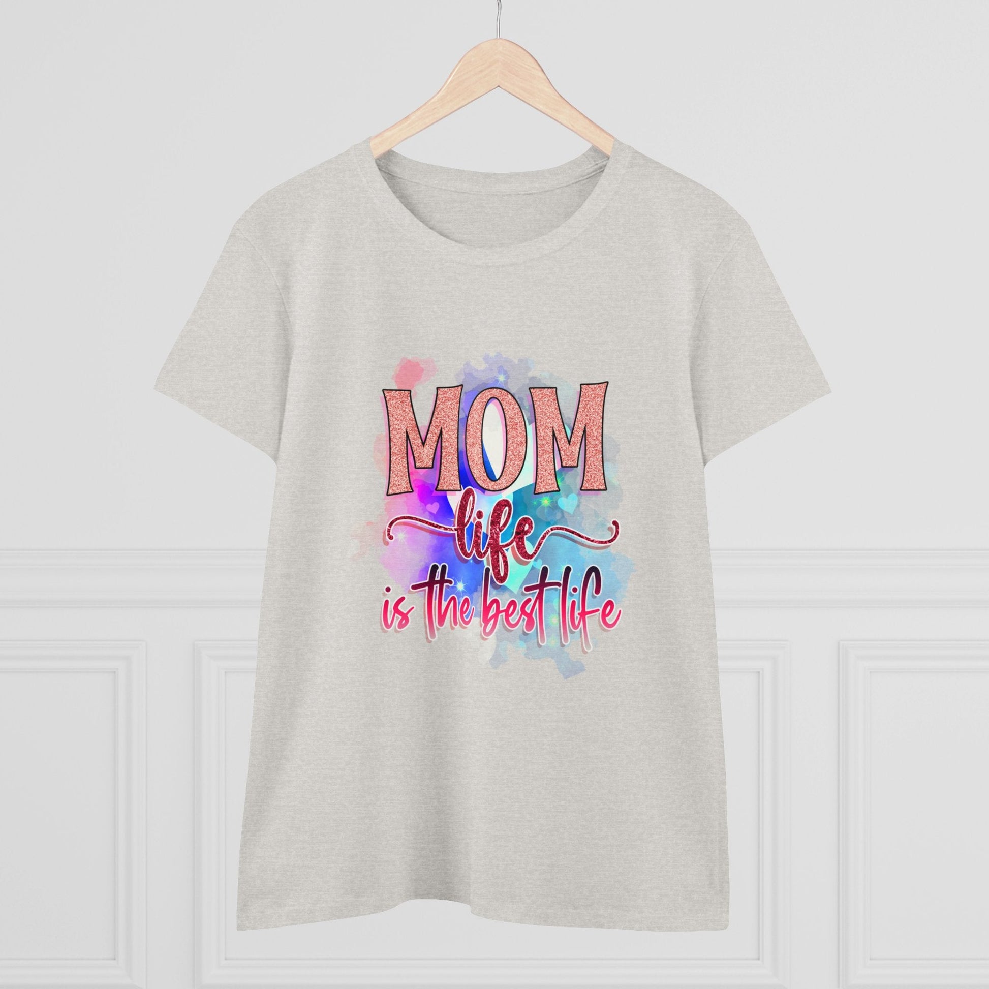 Women's Midweight Cotton Tee-Mom Life - SmorgeousByGina