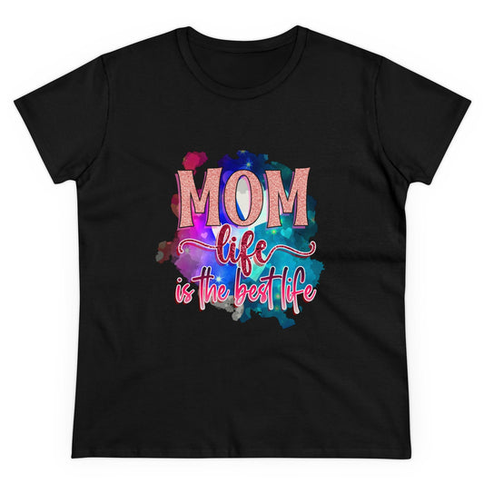 Women's Midweight Cotton Tee-Mom Life - SmorgeousByGina