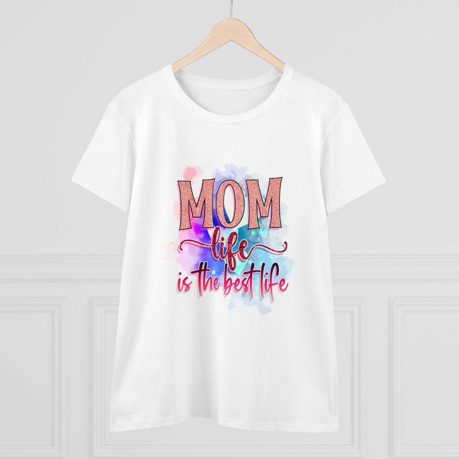 Women's Midweight Cotton Tee-Mom Life - SmorgeousByGina