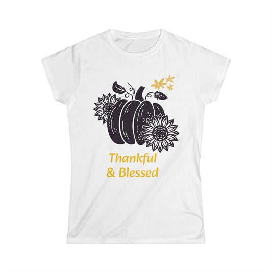 Women's Softstyle Tee-Thankful & Blessed - SmorgeousByGina