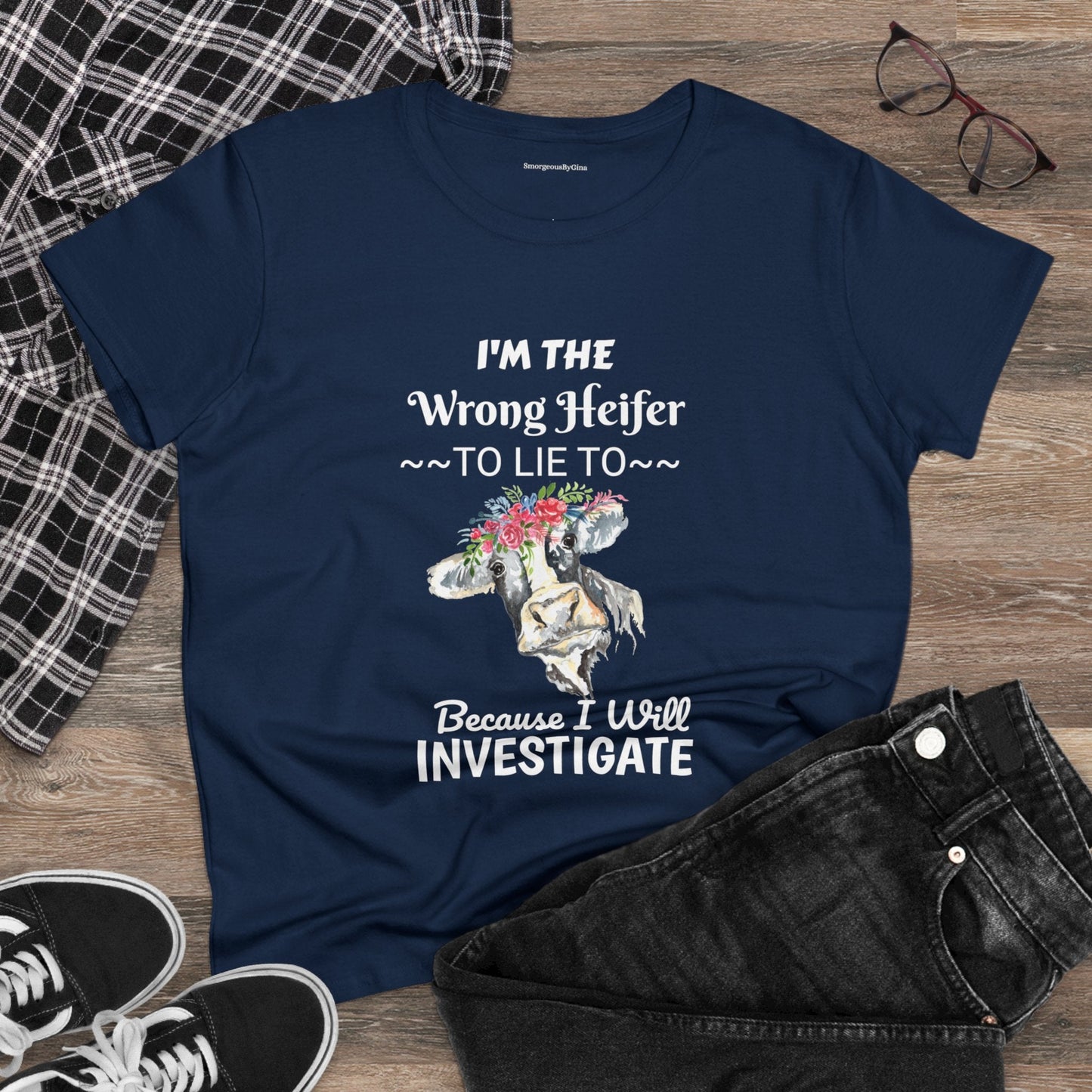 Wrong Heifer Women's Midweight Cotton Tee - SmorgeousByGina