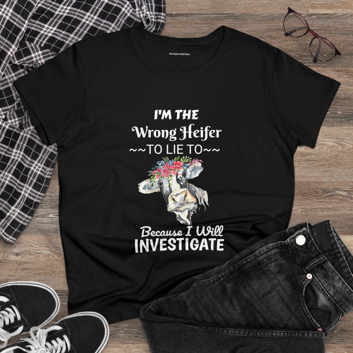 Wrong Heifer Women's Midweight Cotton Tee - SmorgeousByGina