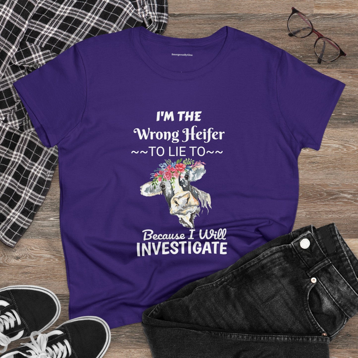 Wrong Heifer Women's Midweight Cotton Tee - SmorgeousByGina